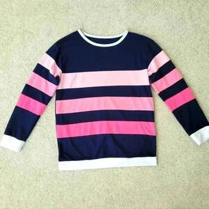 ✨Woman's Crew Style Pullover Top- Wide Horizontal Stripes/Long Sleeve✨